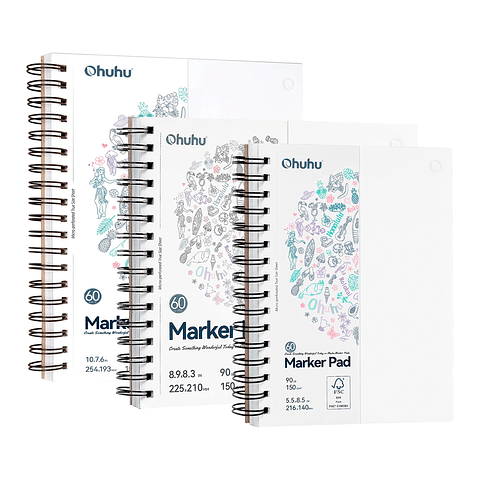 Block Para Marcadores Con Anillado 60 Hjs 150Grs - Ohuhu