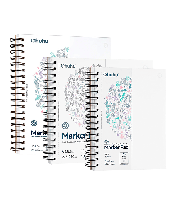 Block Para Marcadores Con Anillado 60 Hjs 150Grs - Ohuhu