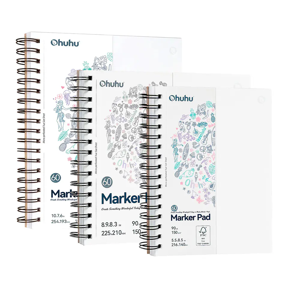 Block Para Marcadores Con Anillado 60 Hjs 150Grs - Ohuhu 1