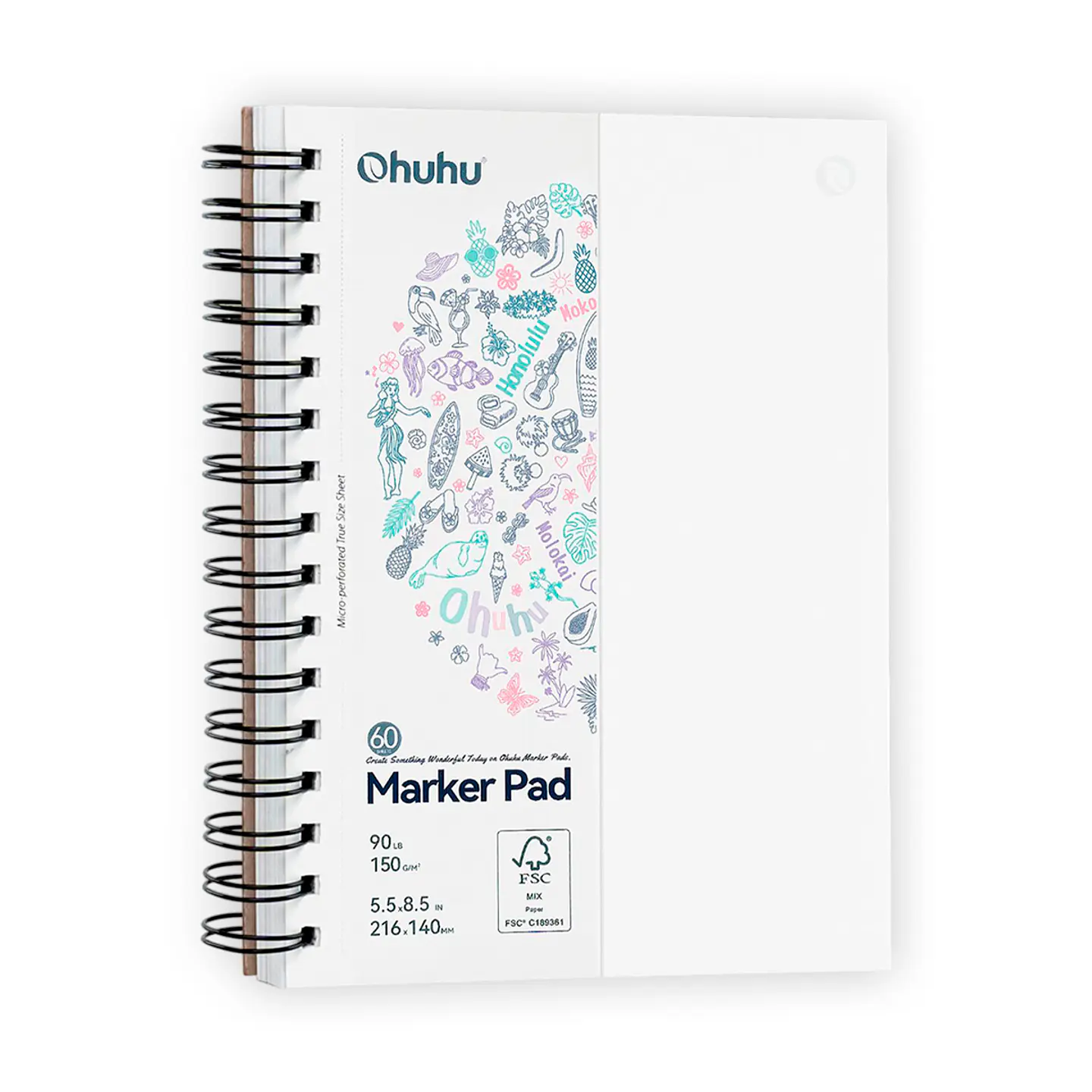 Block Para Marcadores Con Anillado 60 Hjs 150Grs - Ohuhu 2