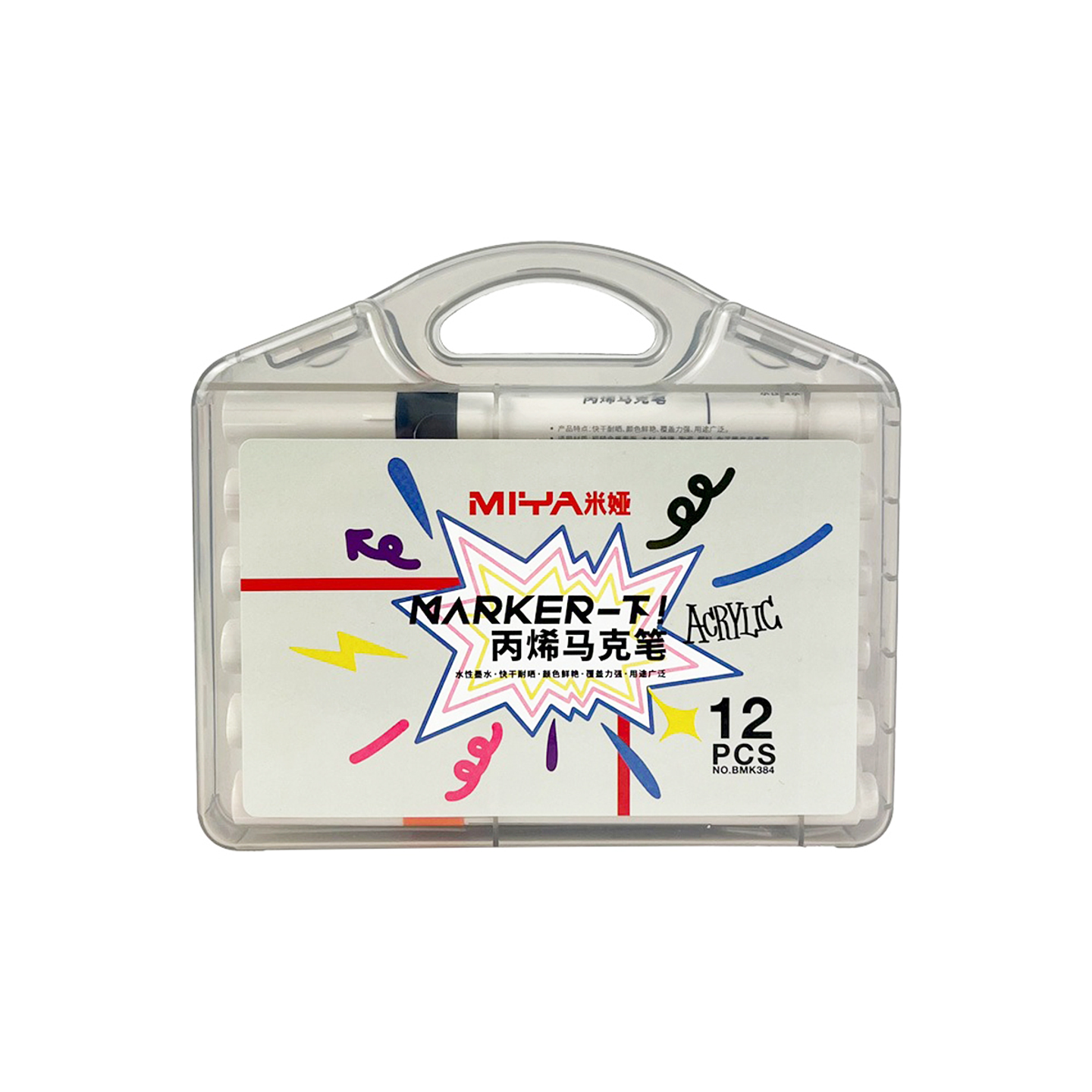 Set 12 Marcadores Acrilicos (Punta Circular) - Miya 1