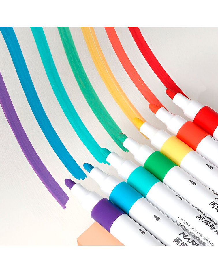 Set 12 Marcadores Acrilicos (Punta Circular) - Miya