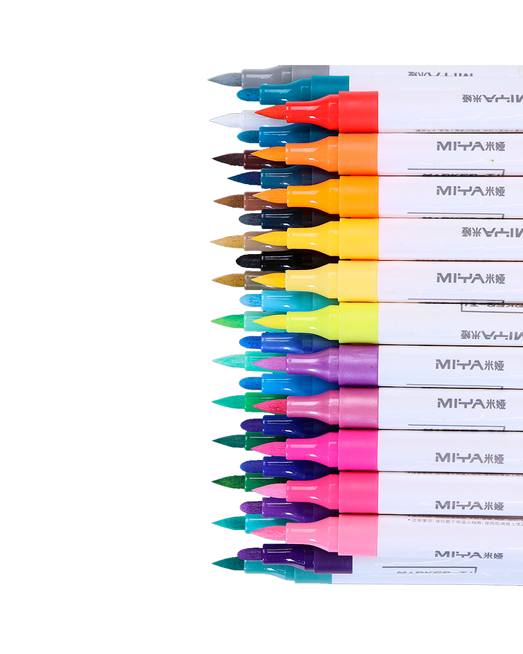 Set 48 Marcadores Acrilicos (Doble Punta) - Miya