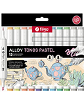 Marcadores Artísticos Doble Punta Filgo Alloy  - 12 Tonos Pastel
