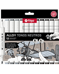 Marcadores Artísticos Doble Punta Filgo Alloy  - 12 Tonos Neutros