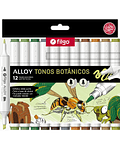Marcadores Artísticos Doble Punta Filgo Alloy  - 12 Tonos Botánicos