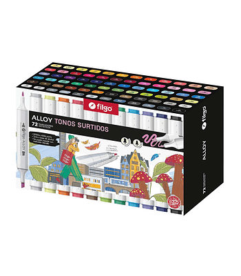 Marcadores Artísticos Doble Punta Filgo Alloy  - 72 Tonos Surtidos