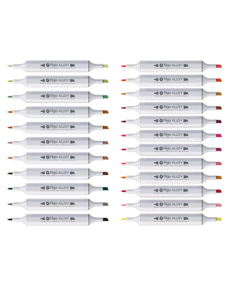 Marcadores Artísticos Doble Punta Filgo Alloy  - 72 Tonos Surtidos