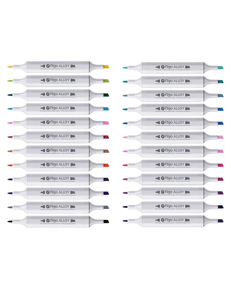 Marcadores Artísticos Doble Punta Filgo Alloy  - 72 Tonos Surtidos
