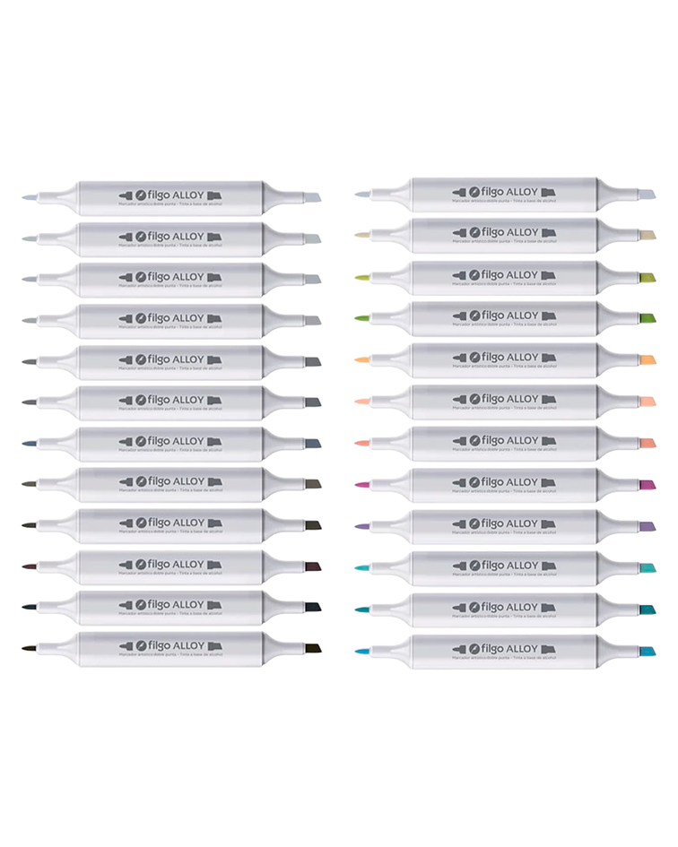 Marcadores Artísticos Doble Punta Filgo Alloy  - 72 Tonos Surtidos