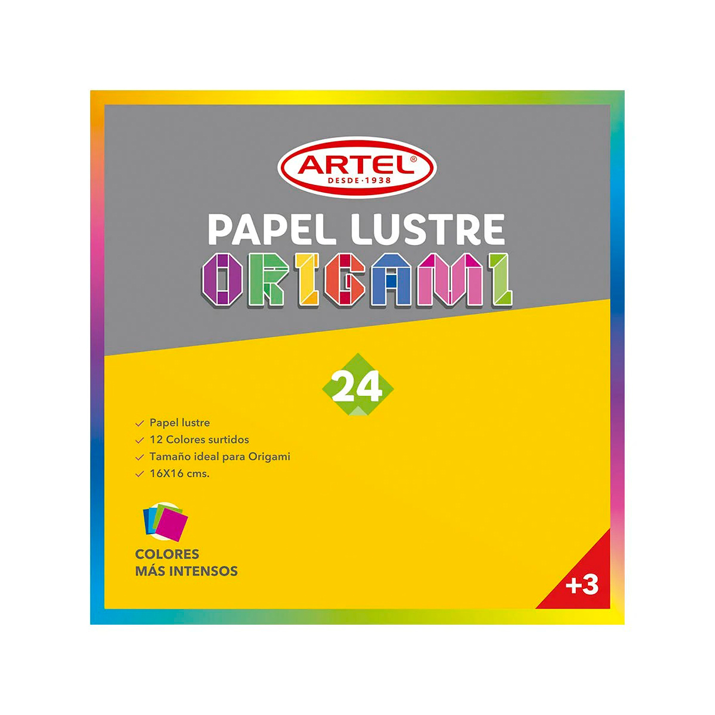 Block Papel Lustre Origami 24 Hojas - Artel 1