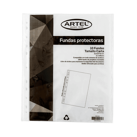 Funda Protectora Carta 10 Unidades - Artel