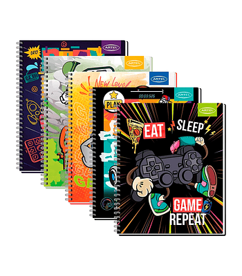 Cuaderno Universitario 100 Hojas 7mm Gamers - Artel