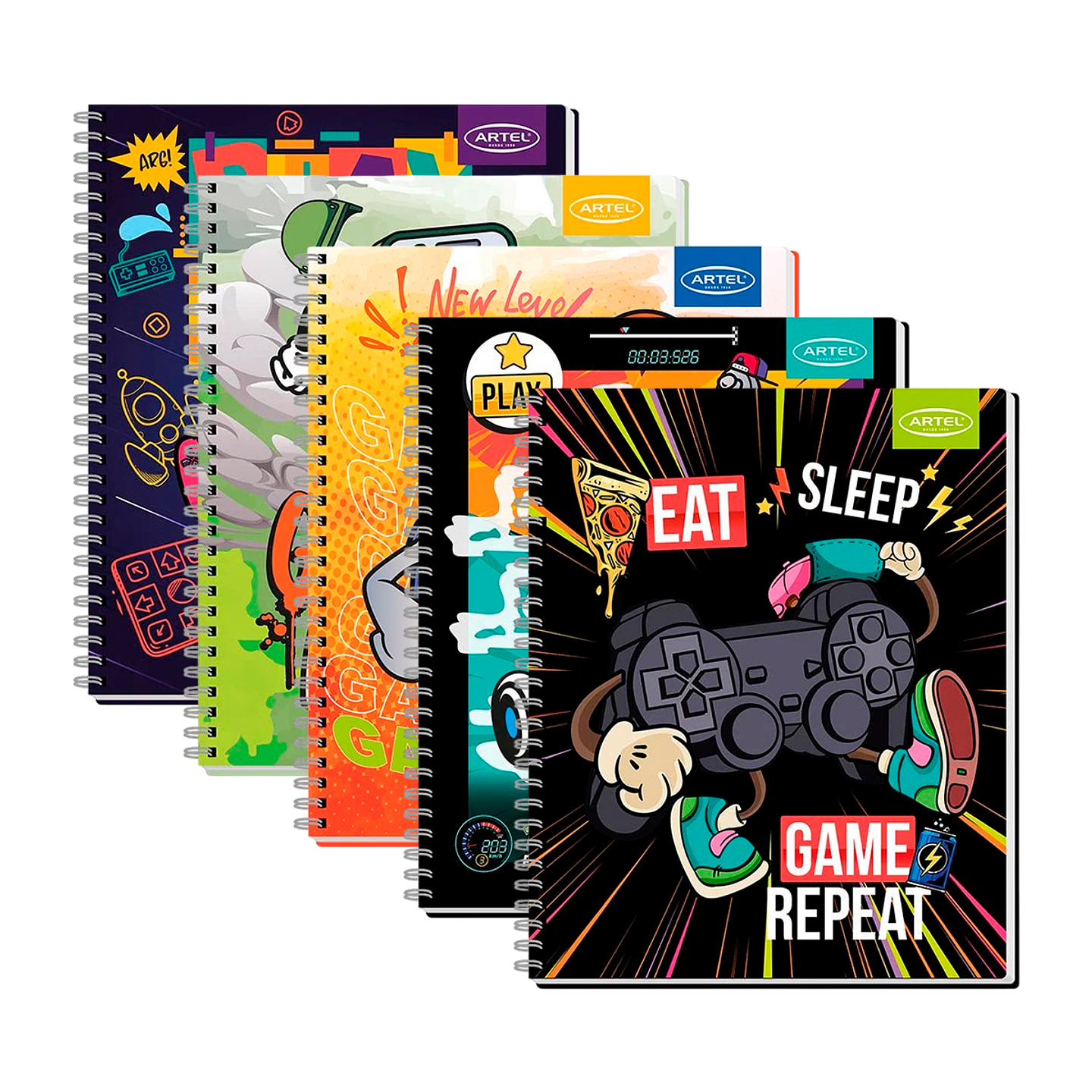 Cuaderno Universitario 100 Hojas 7mm Gamers - Artel 1