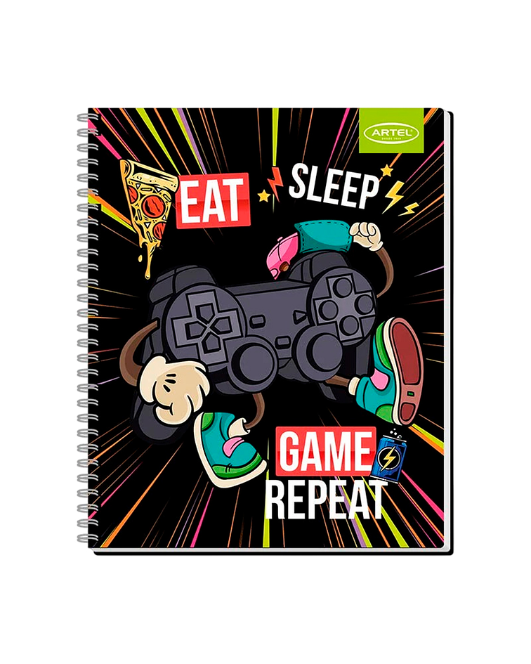 Cuaderno Universitario 100 Hojas 7mm Gamers - Artel