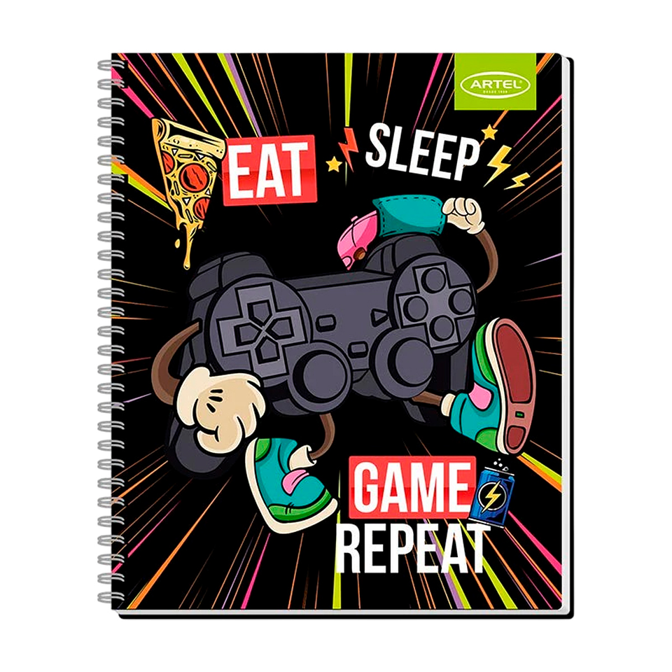 Cuaderno Universitario 100 Hojas 7mm Gamers - Artel 2