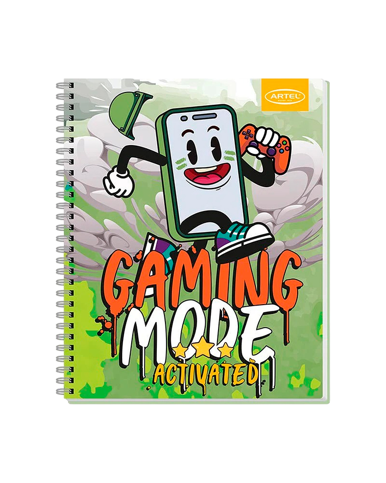 Cuaderno Universitario 100 Hojas 7mm Gamers - Artel