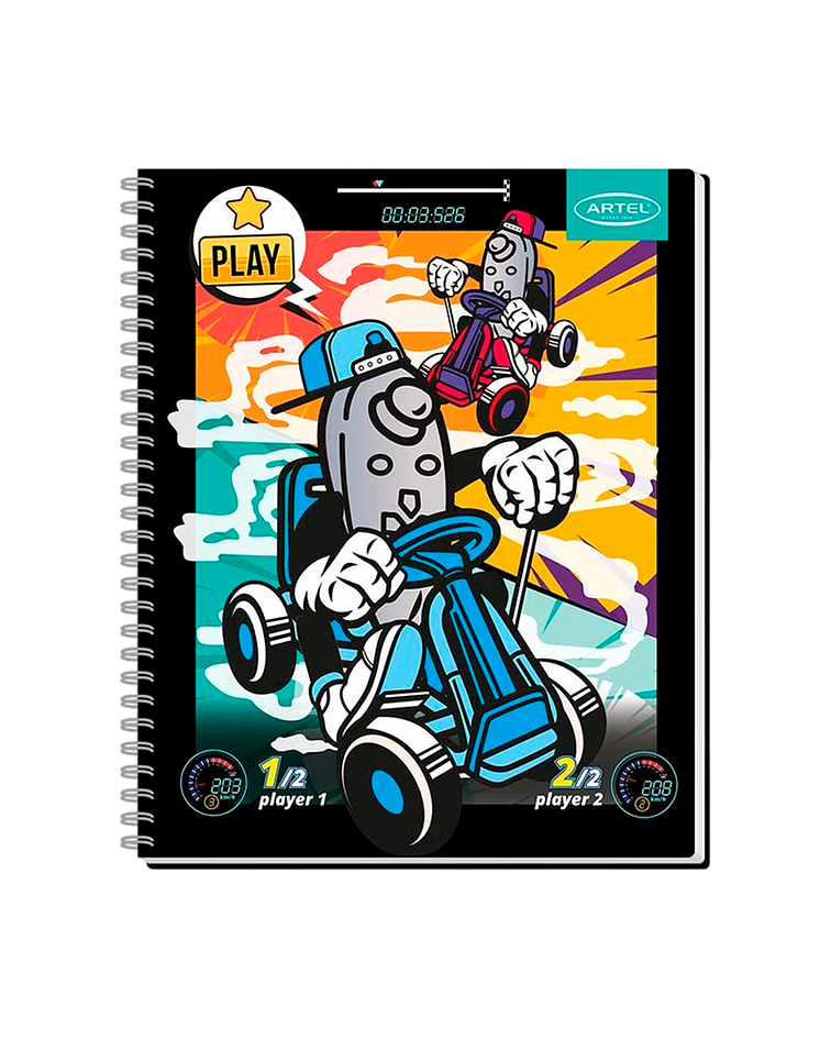 Cuaderno Universitario 100 Hojas 7mm Gamers - Artel