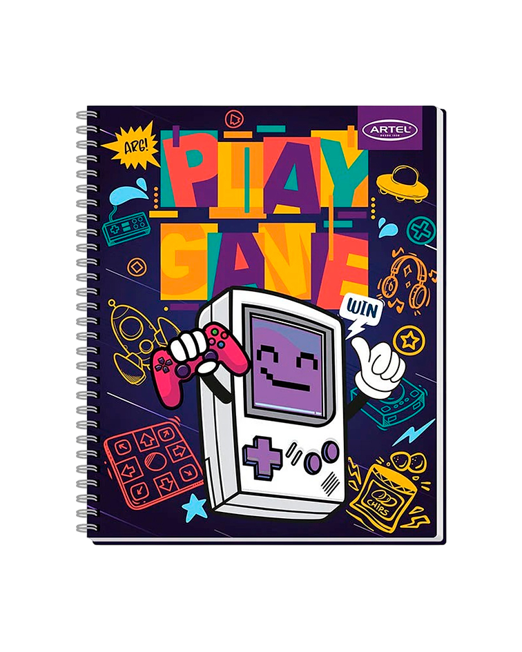 Cuaderno Universitario 100 Hojas 7mm Gamers - Artel