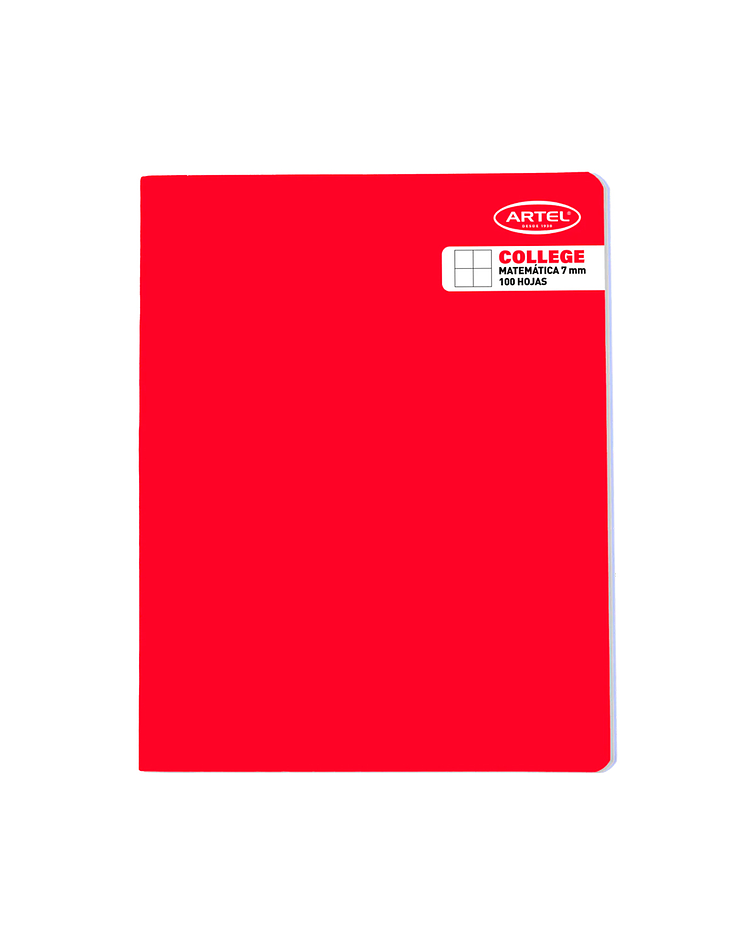 Cuaderno College 100 Hojas Matemática 7mm - Artel
