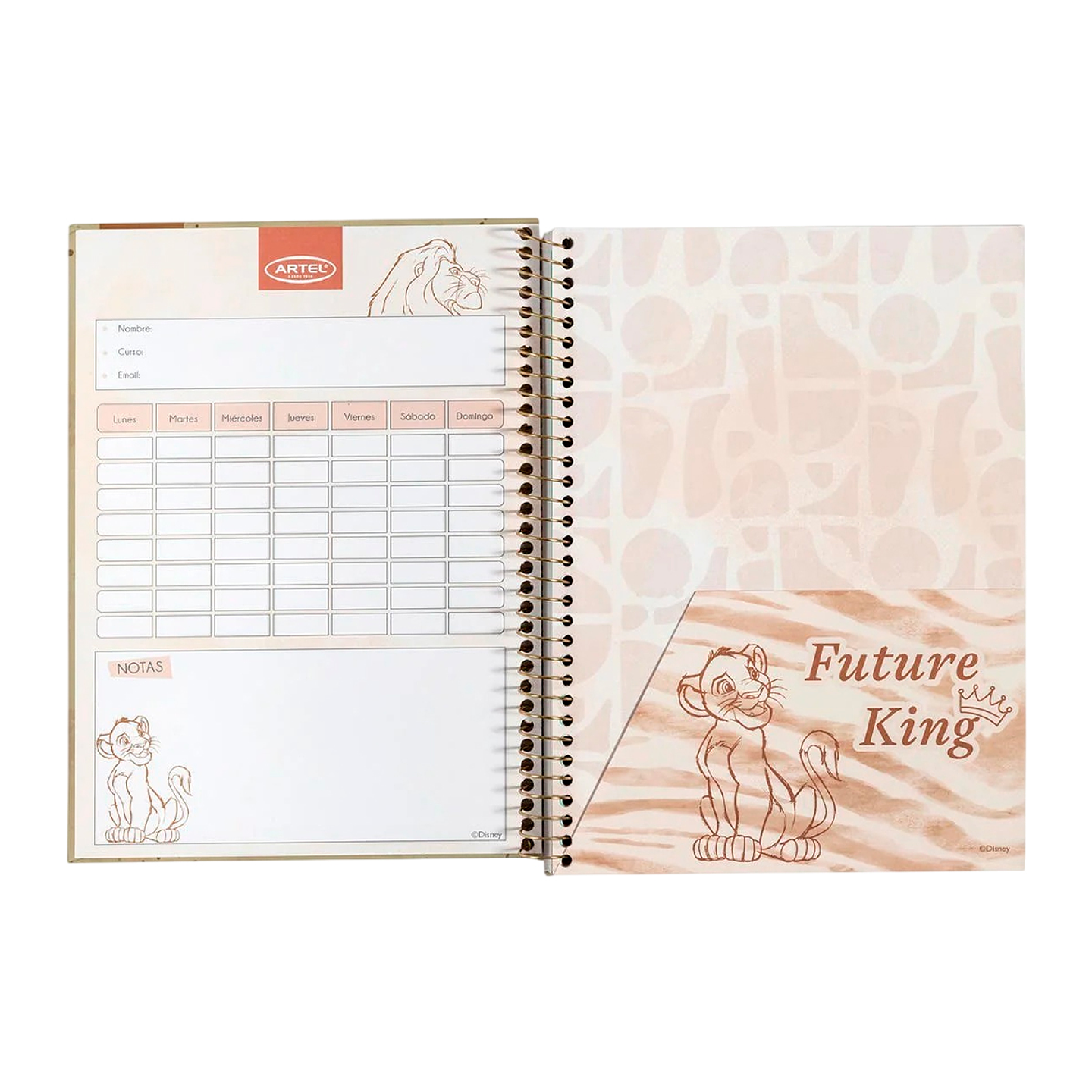 Cuaderno Especial Rey Leon Gold 150 Hojas 7mm - Artel 6