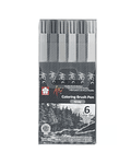 Set Plumones Acuarelables Sakura Koi Brush 6 Colores Grises