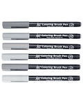 Set Plumones Acuarelables Sakura Koi Brush 6 Colores Grises