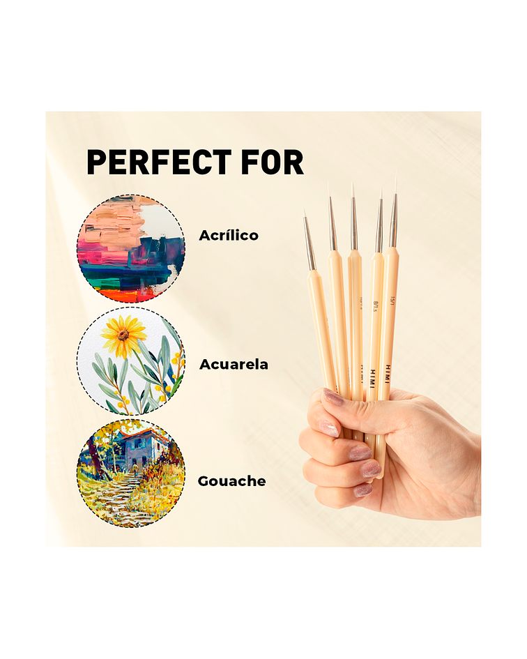 Himi Little Bird Set de 5 Pinceles Acuarela Amarillo