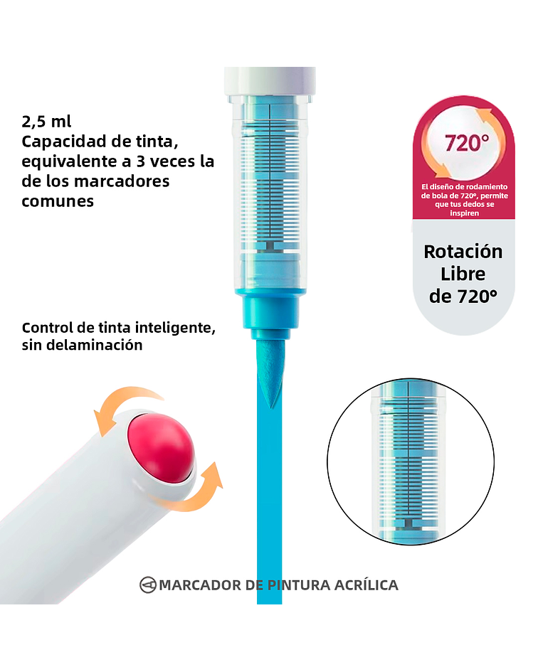 24 Marcadores Acrílicos Punta Pincel - Languo