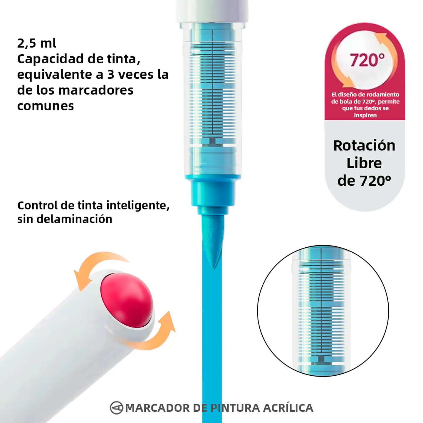 24 Marcadores Acrílicos Punta Pincel - Languo 5