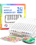 24 Marcadores Acrílicos Punta Pincel - Languo
