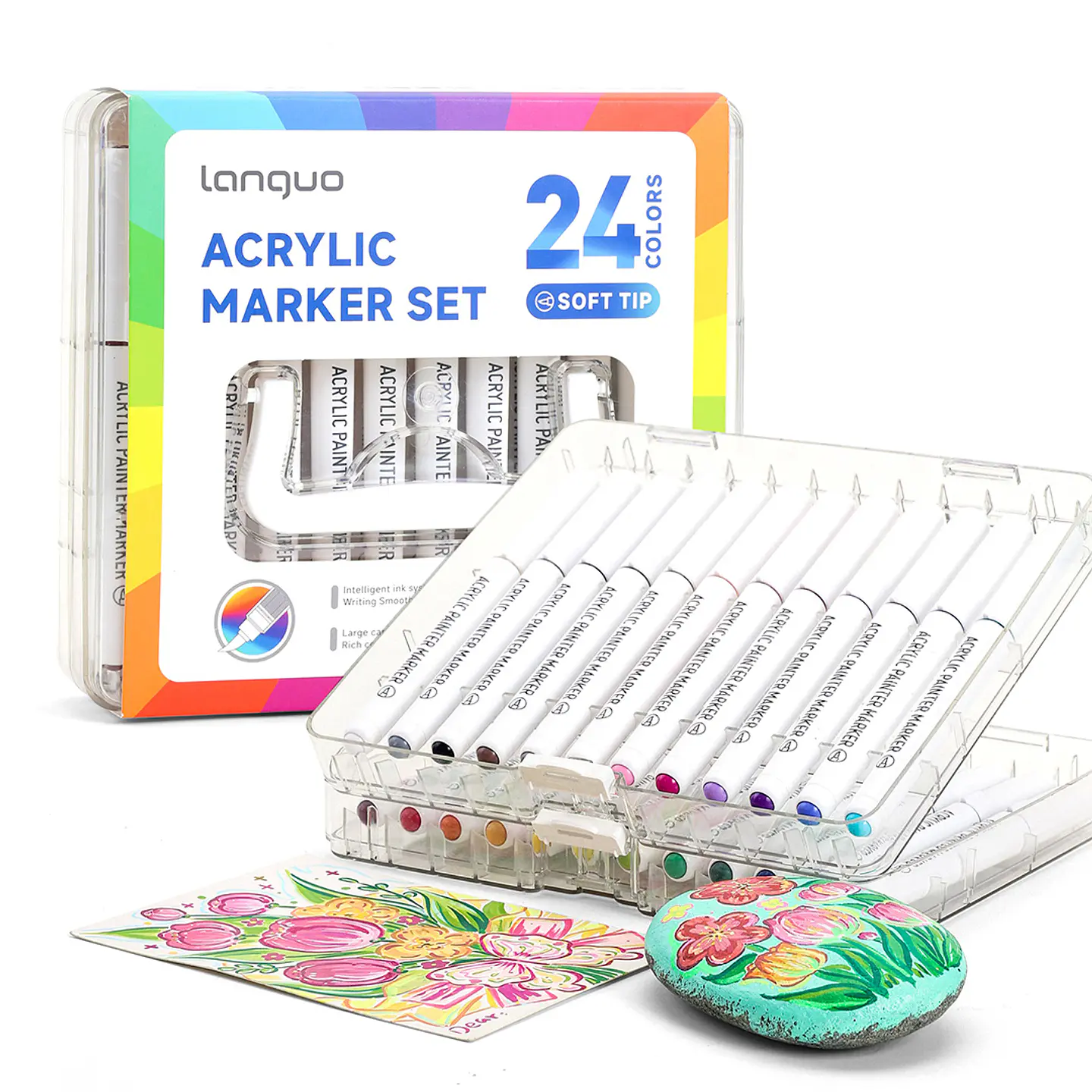 24 Marcadores Acrílicos Punta Pincel - Languo 3