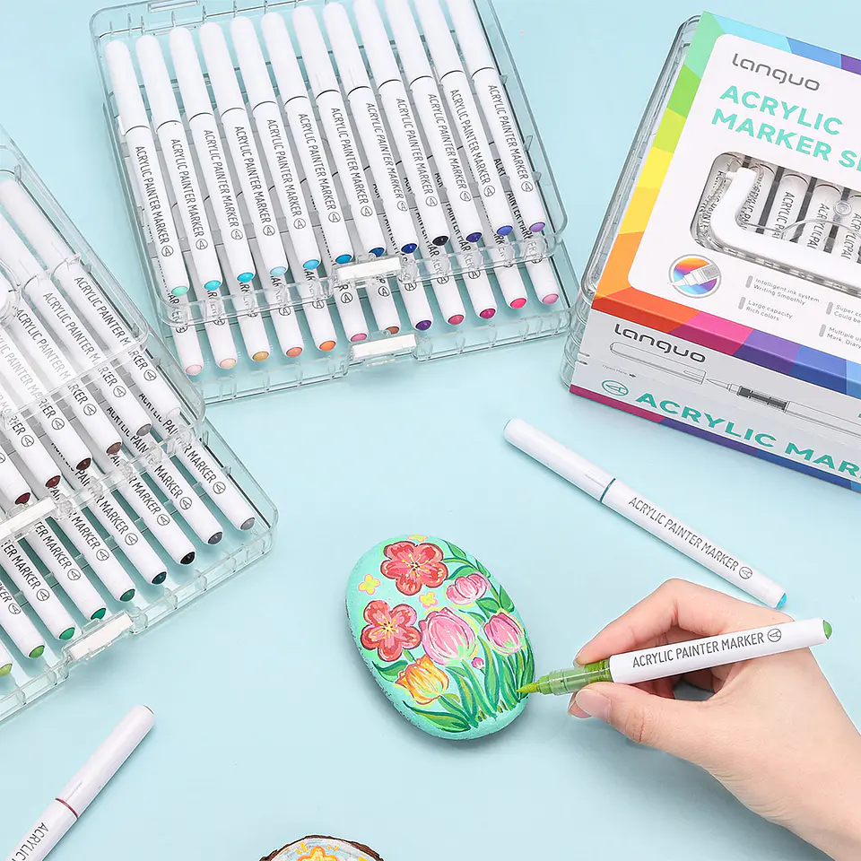 48 Marcadores Acrílicos Punta Pincel - Languo 6