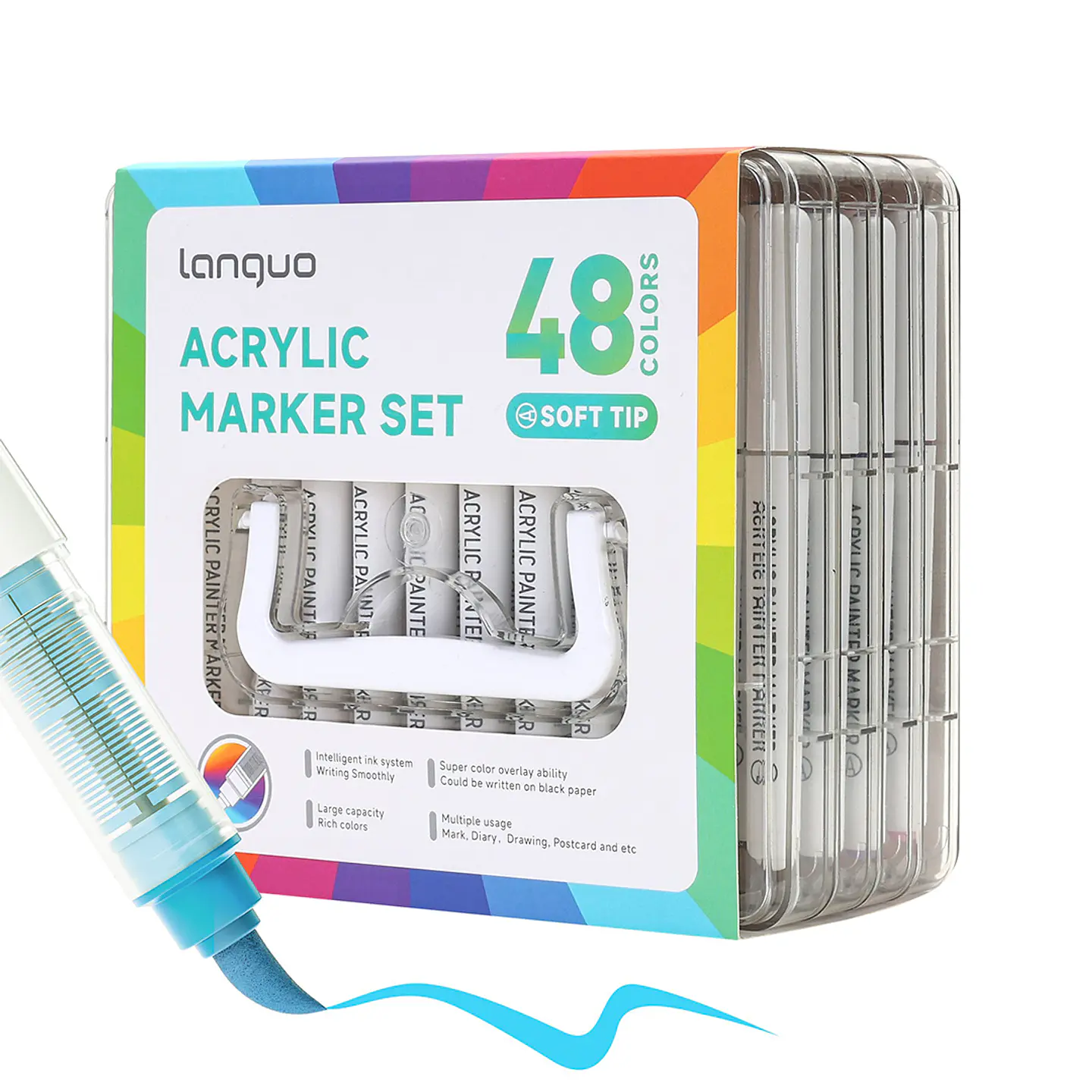 48 Marcadores Acrílicos Punta Pincel - Languo 1
