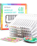 48 Marcadores Acrílicos Punta Pincel - Languo