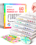 60 Marcadores Acrílicos Punta Pincel - Languo