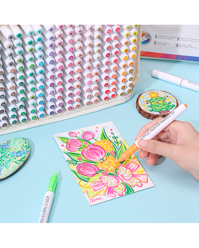 192 Marcadores Acrílicos Punta Pincel - Languo