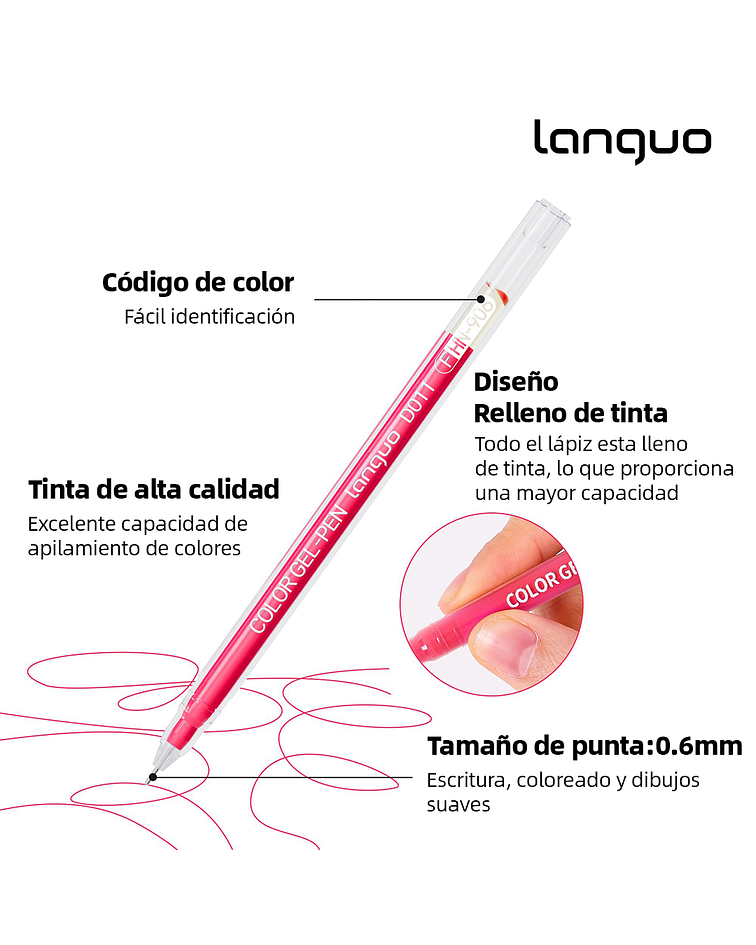 Set Lápices Gel 45 Colores -  Languo