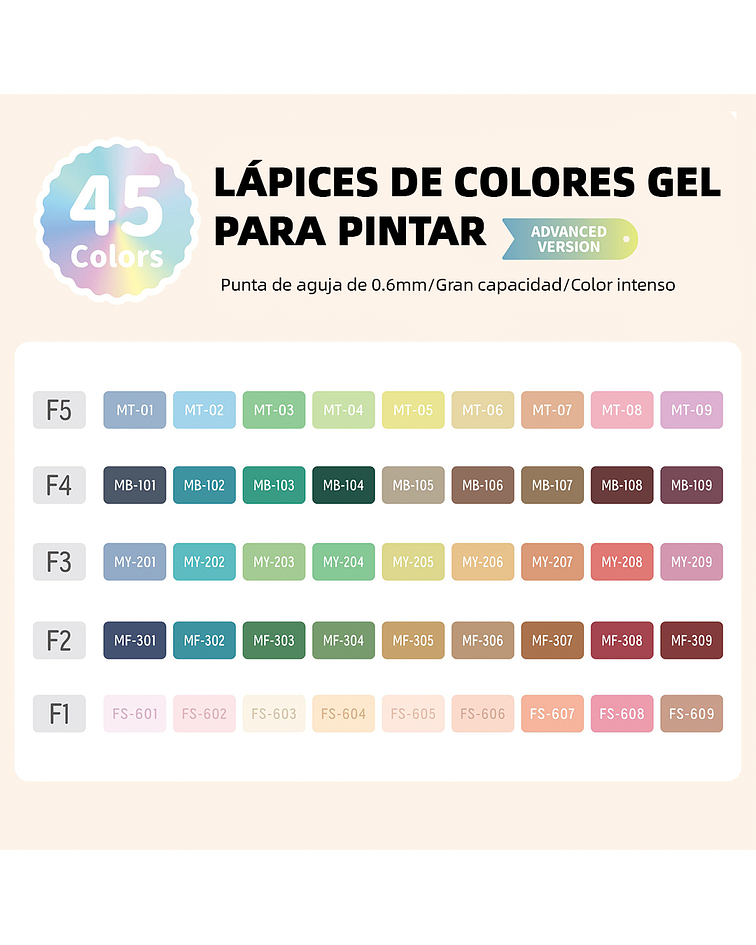 Set Lápices Gel 45 Colores -  Languo