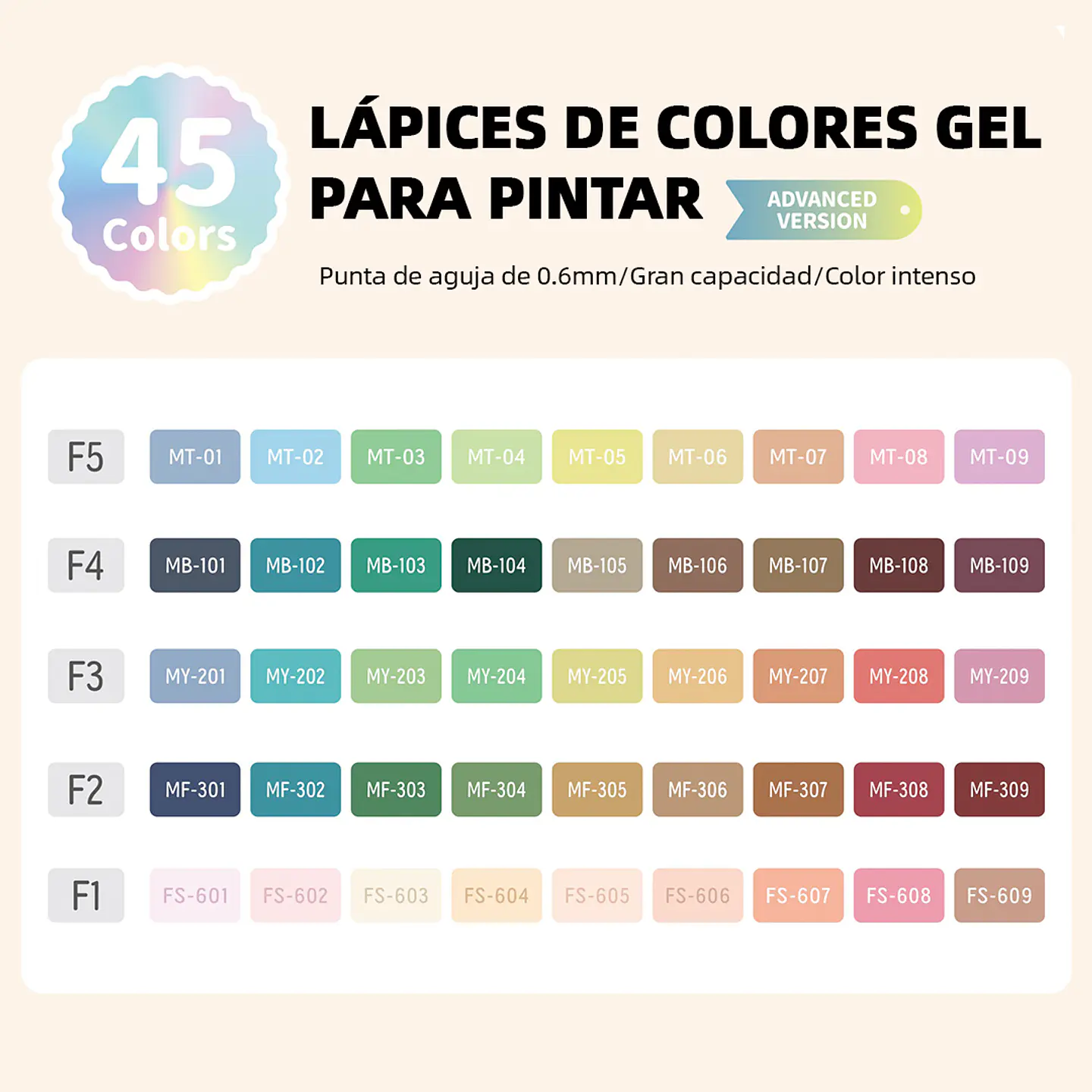 Set Lápices Gel 45 Colores -  Languo 2