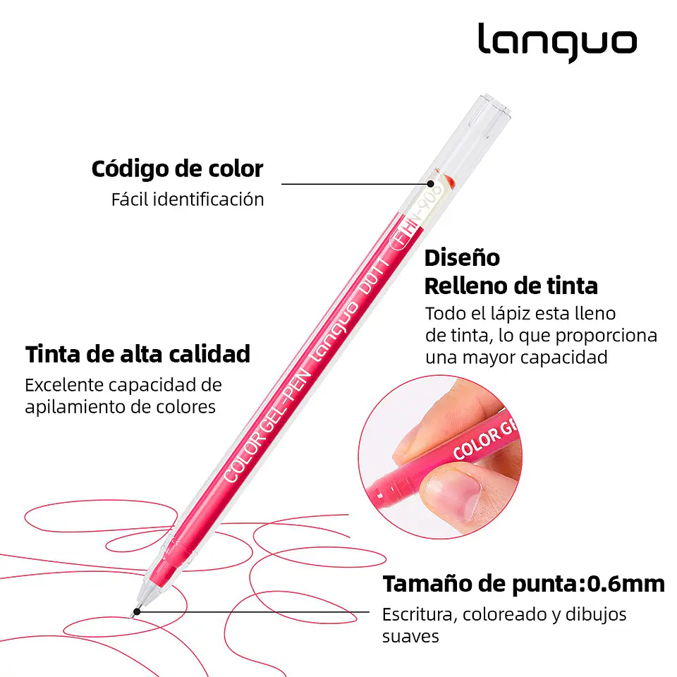 Set Lápices Gel 99 Colores - Languo 3