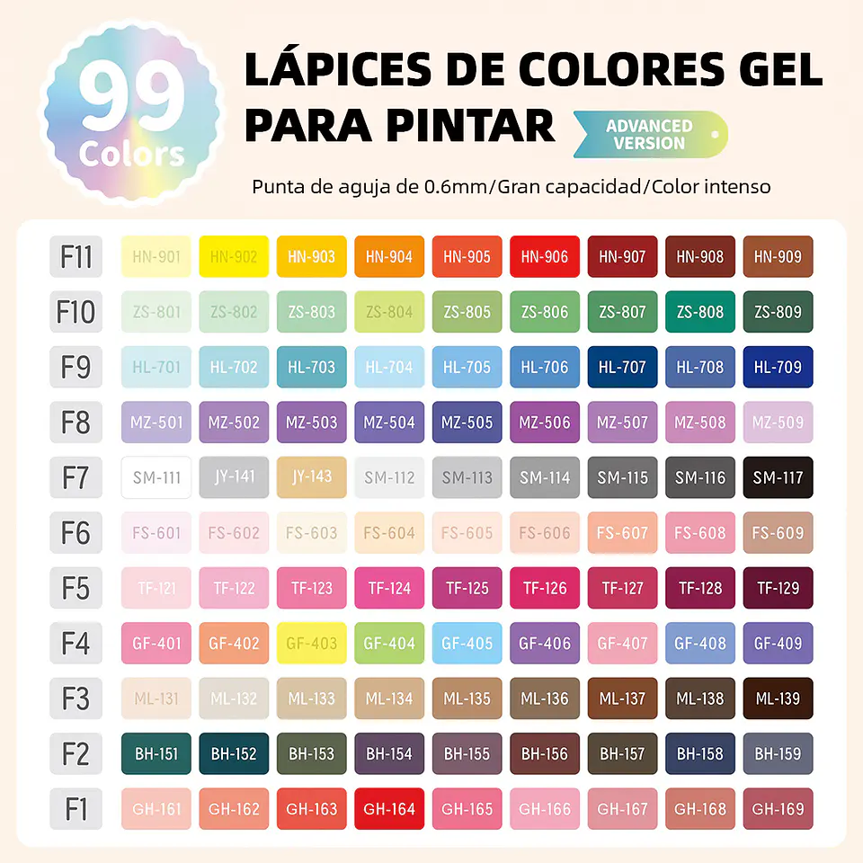 Set Lápices Gel 99 Colores - Languo 2