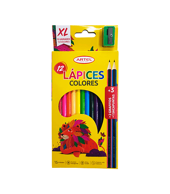 Estuche 12 Lapices de Colores Largos - Artel