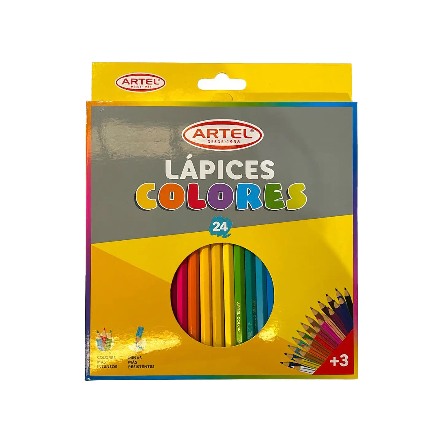 Estuche 24 Lapices de Colores Largos - Artel 1