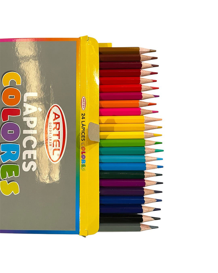 Estuche 24 Lapices de Colores Largos - Artel