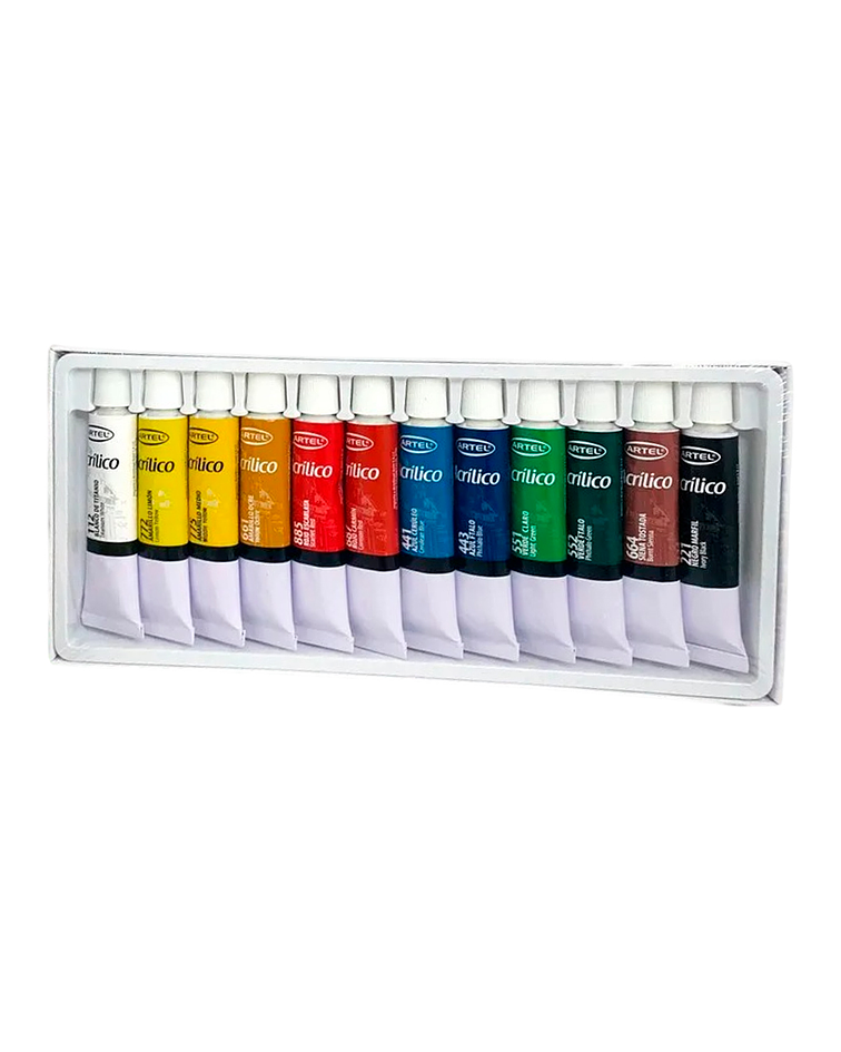 Set Acrílicos 12 Colores 12ml - Artel