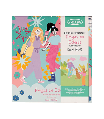 Block para colorear Amigas en Colores - Artel