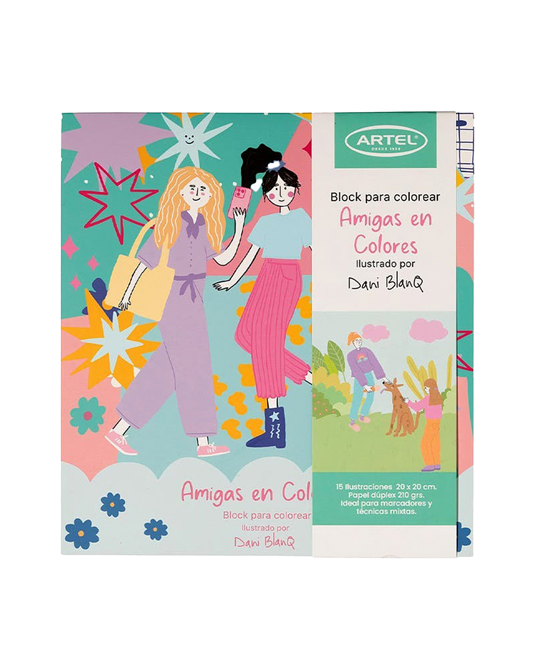 Block para colorear Amigas en Colores - Artel