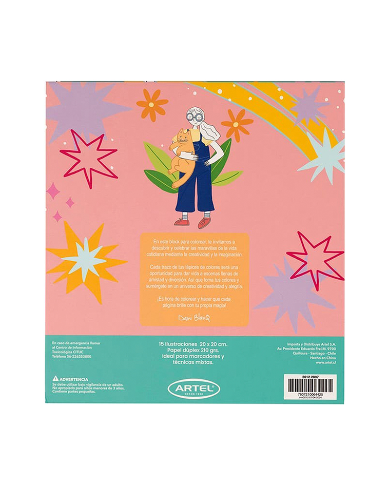 Block para colorear Amigas en Colores - Artel