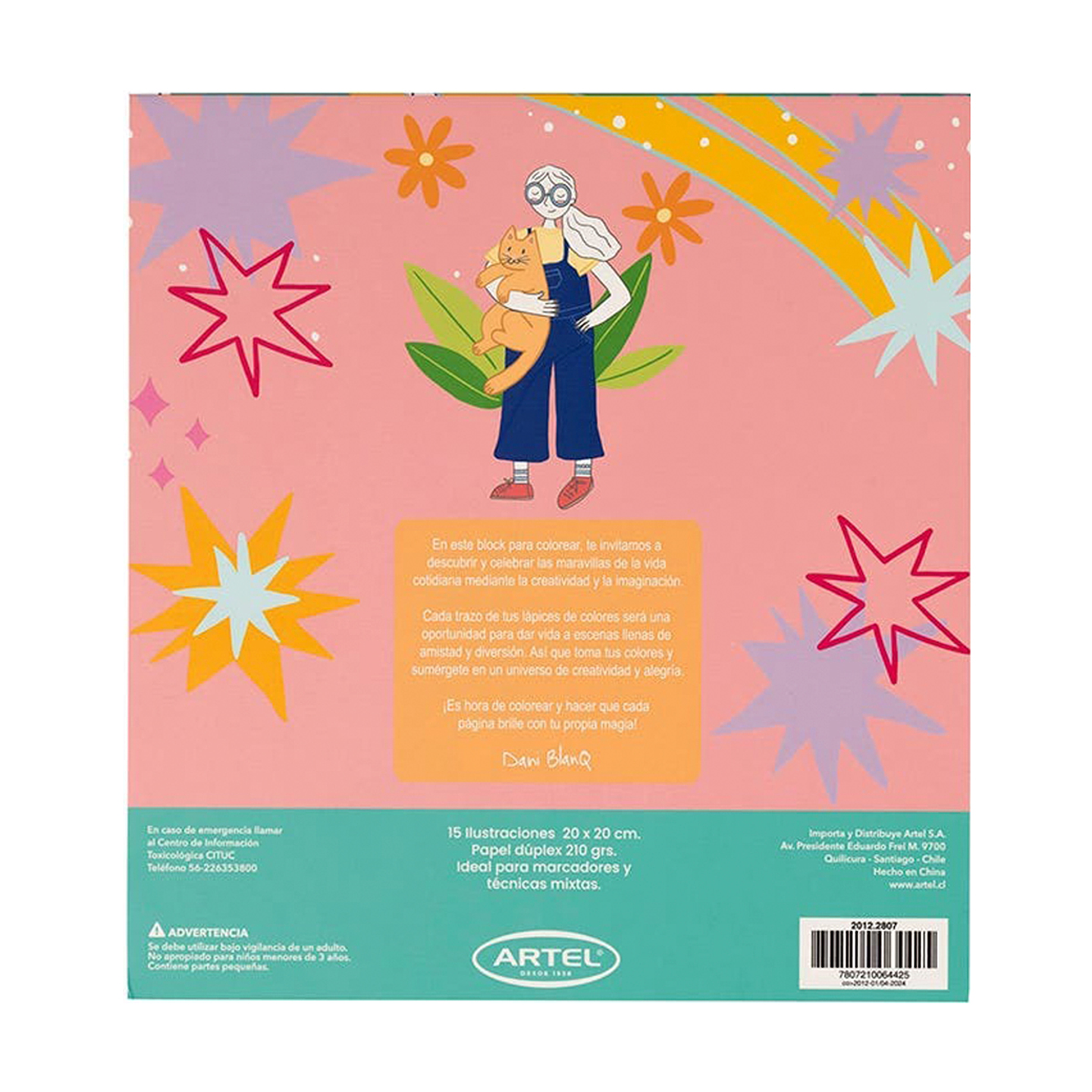 Block para colorear Amigas en Colores - Artel 3